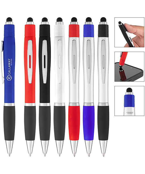 Recycled Satin Stylus Pen with Spin Top (black ink)