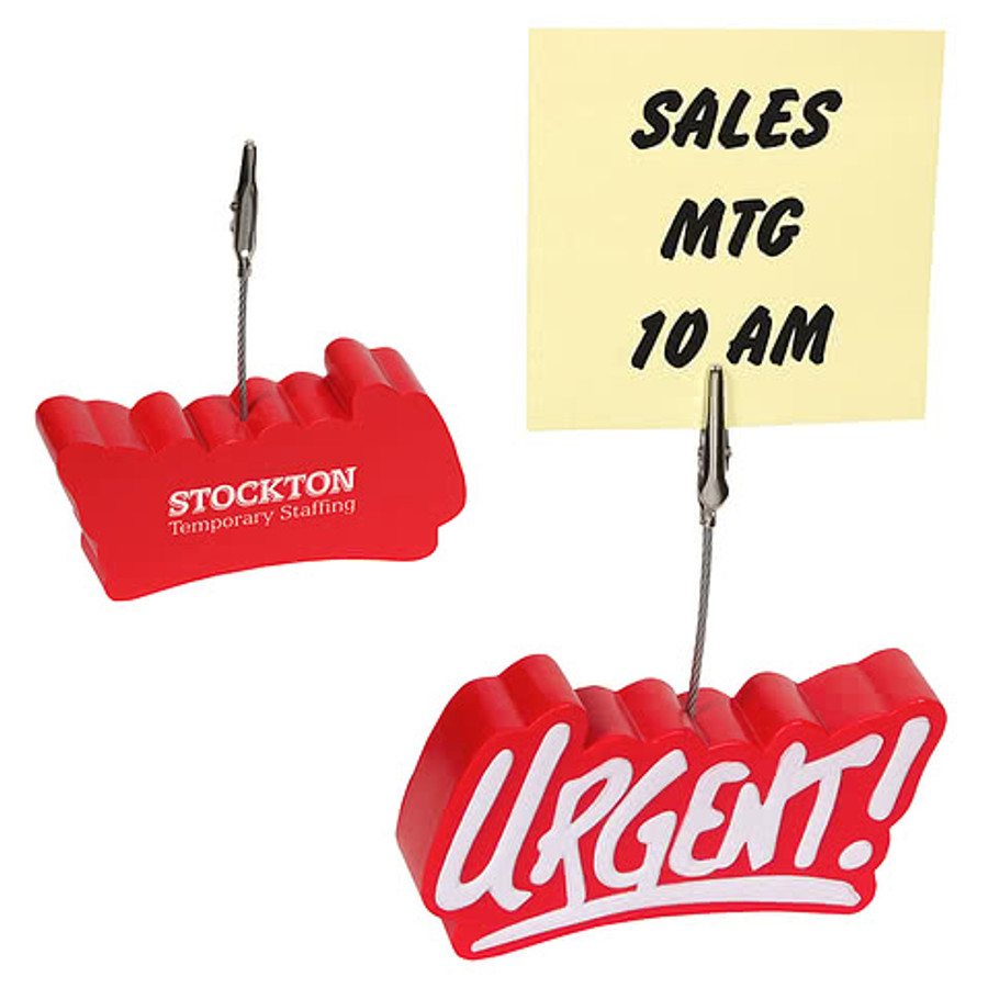 Urgent Stress Reliever Memo Holder in Red