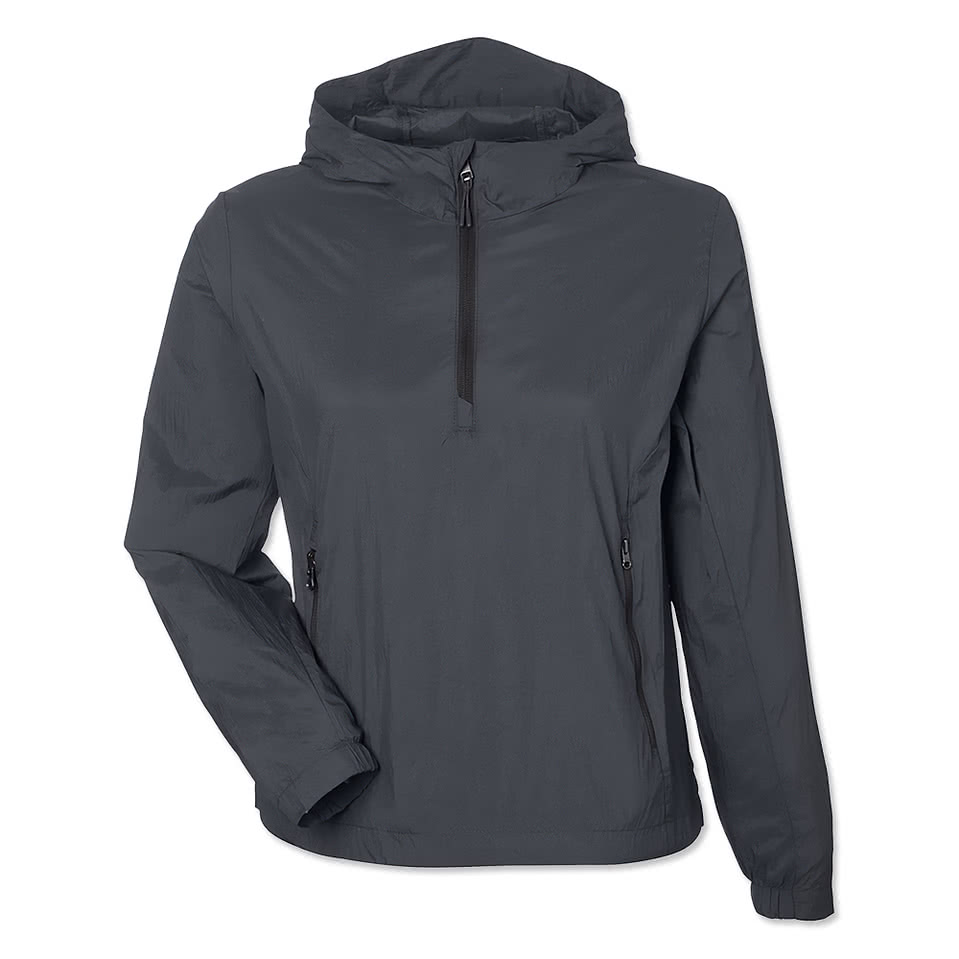 North End Women's Aura Recycled Lightweight Packable Anorak - Embroidered