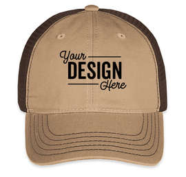 District Super Soft Trucker Hat - Color: Khaki / Chocolate Brown
