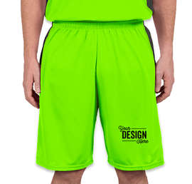 Augusta Colorblock Basketball Shorts - Color: Lime / Slate