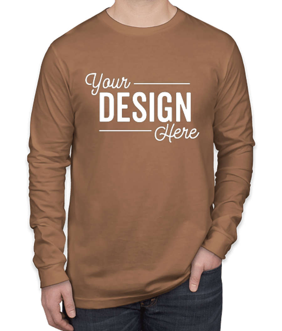 Bella + Canvas Long Sleeve Jersey T-shirt in Vintage Brown