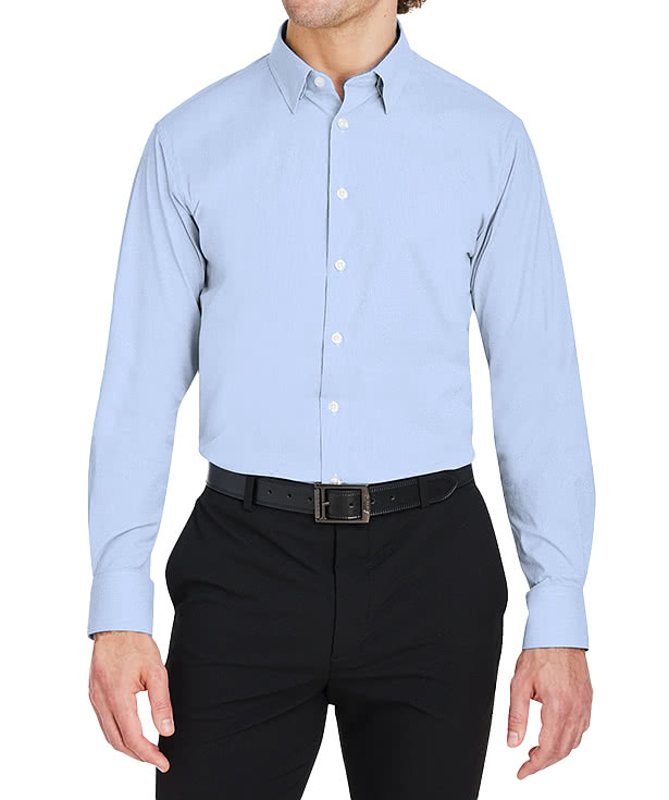 Devon & Jones CrownLux Microstripe Performance Dress Shirt - Embroidered