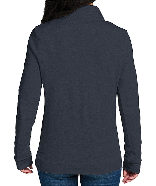 Charles River Women's Hudson Quarter Zip Pullover - Faux Leather Patch