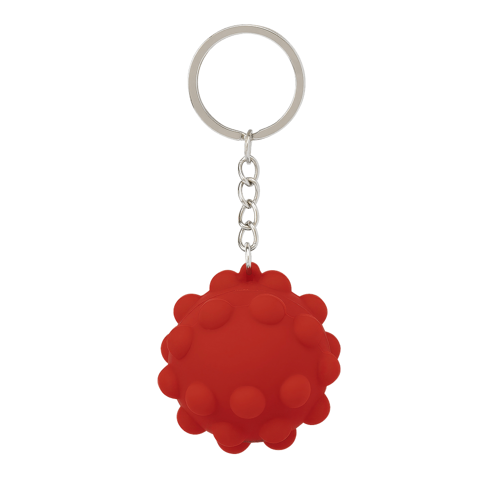 Recycled Push Pop Bubble Ball Fidget Keychain-default