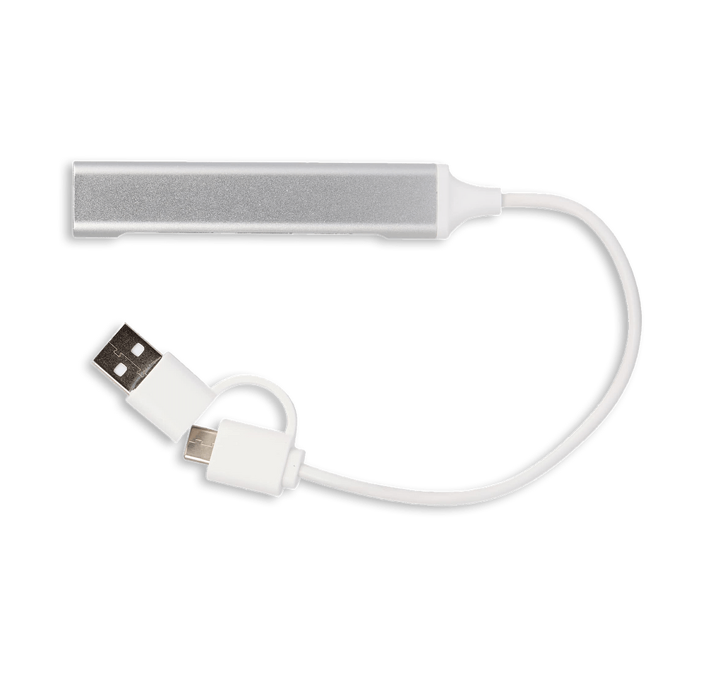 Recycled Aluminum 4-Port USB-A and USB Type-C Hub-default