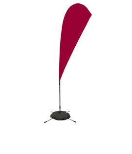 Full Color 8’ Streamline Teardrop Flag with Cross Base - Color: Cardinal