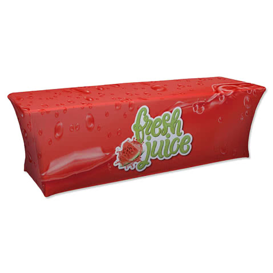 Full Color 8' Ultrafit Classic Stretch Tablecloth in Red