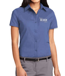 Port Authority Women's Short Sleeve Easy Care Shirt - Color: Ultramarine Blue