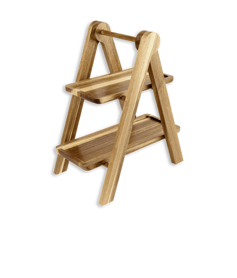 La Cuisine 2 Tier Serving Tray in Wood