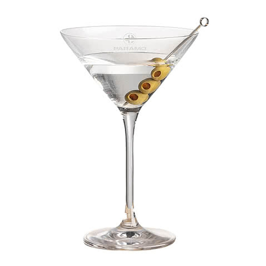 Laser Etched 8.5 oz. Santiago Martini Glass in Clear