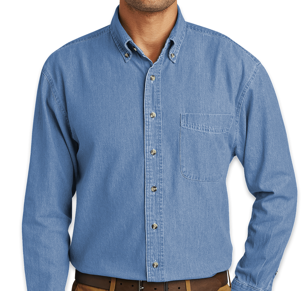 Port & Company Denim Shirt - Printed-default