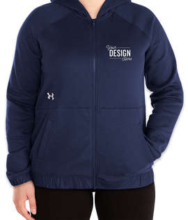 Under Armour Women's Hustle Zip Hoodie - Color: Mid Navy / White