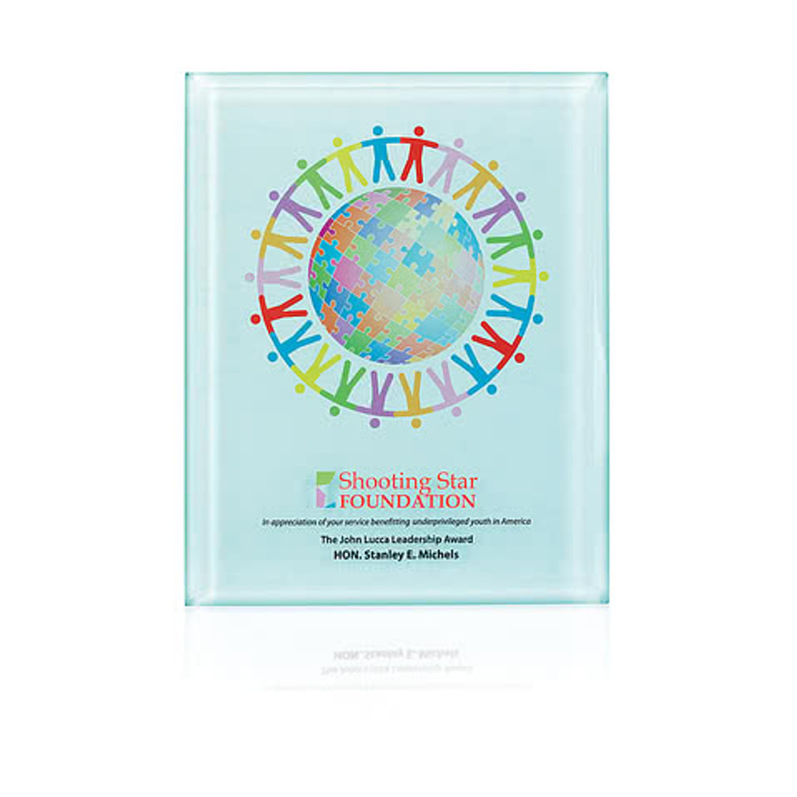 Full Color 10" Radiant Trillinnium Award Plaque in Jade