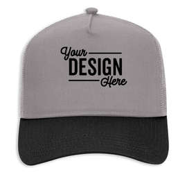 Otto Cap Five-Panel Trucker Hat - Embroidered - Color: Black / Gray