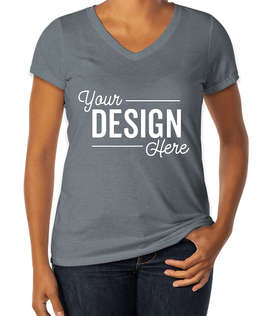 District Women's Tri-Blend V-Neck T-shirt - Color: Flint Blue Heather