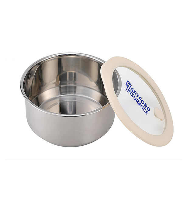 38 oz. Prima Microwaveable Stainless Steel Bowl With Vented Glass Lid