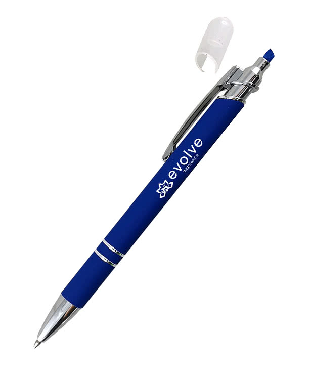 Mia Highlighter and Incline Ballpoint Pen (black ink)