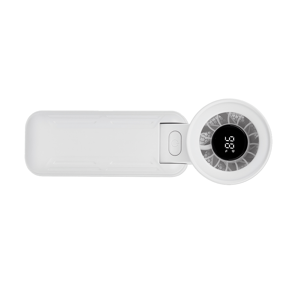 Recycled Folding Fan With Digital Display-default