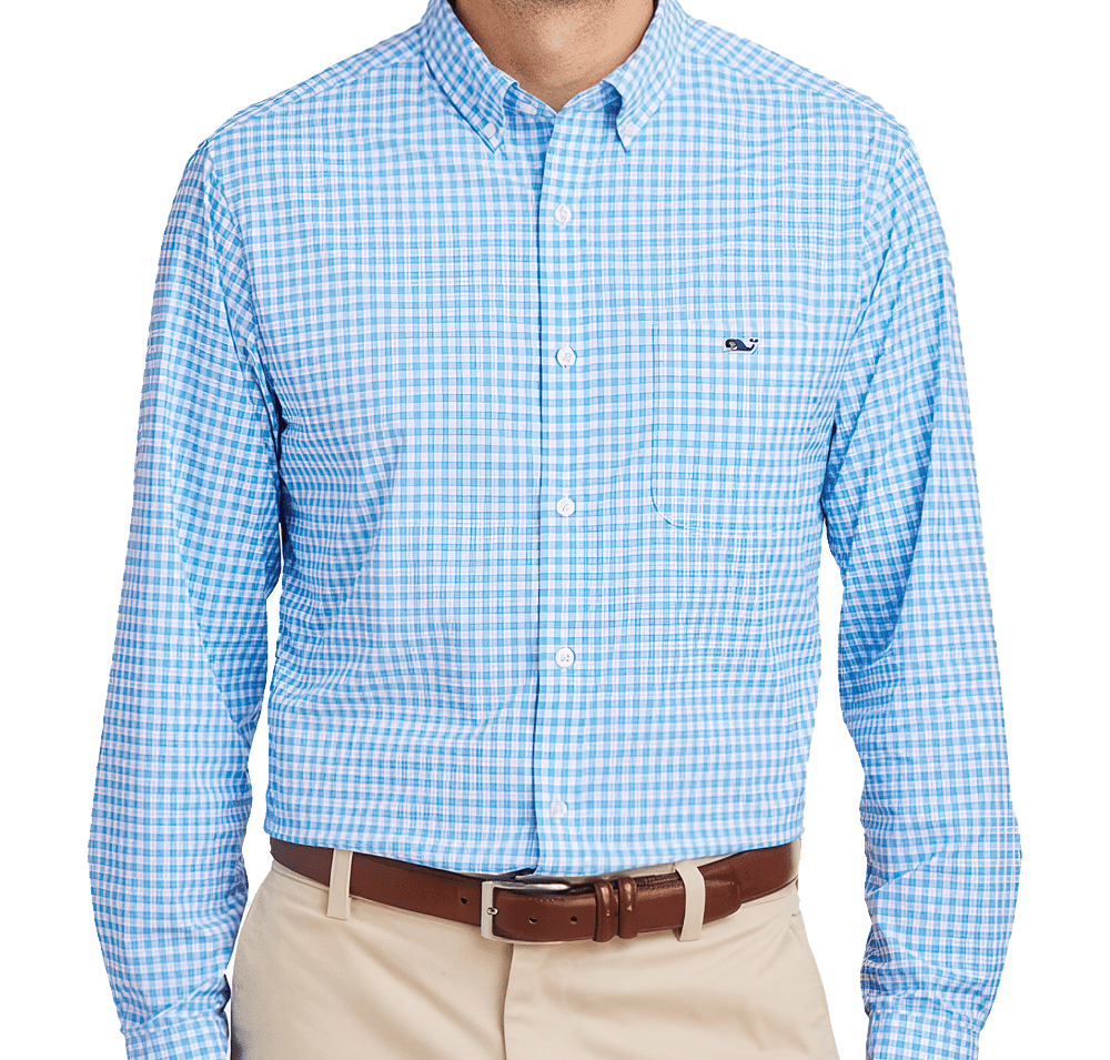 Vineyard Vines On-The-Go Gingham Stretch Performance Dress Shirt-default