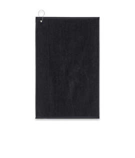 Carmel Grommeted 100% Cotton Velour Golf Towel - Color: Black