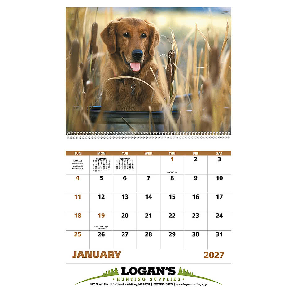 Sporting Dogs Spiral Wall Calendar