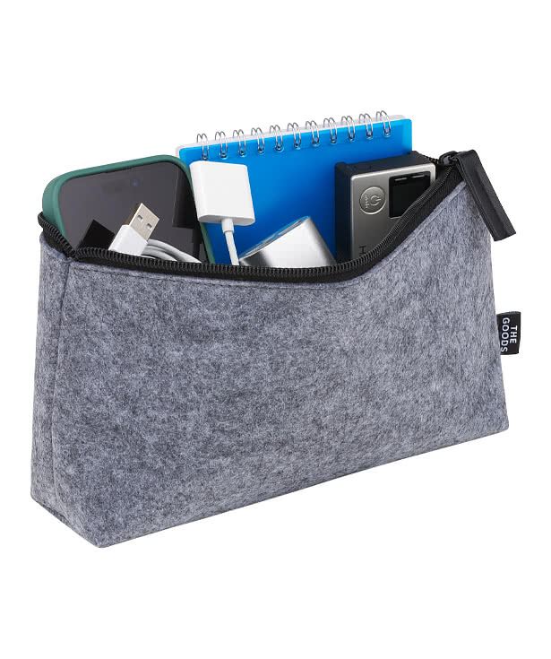 Full Color The Goods Recycled Felt Zippered Pouch