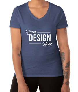 Hanes Women's Perfect-T Tri-Blend V-Neck T-shirt - Color: Navy Triblend