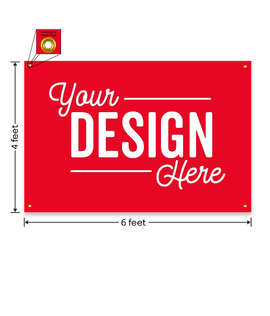 Full Color 6' x 4' Vinyl Banner - Color: Red