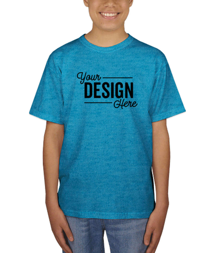 Gildan Youth 100% Cotton T-shirt in Heather Sapphire