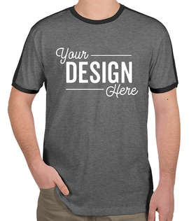 LAT Retro Ringer T-shirt - Color: Granite Heather / Vintage Smoke