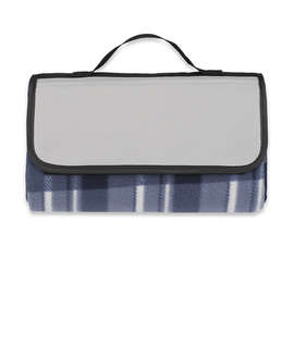 Park Fleece Blanket - Color: Gray w Blue Plaid