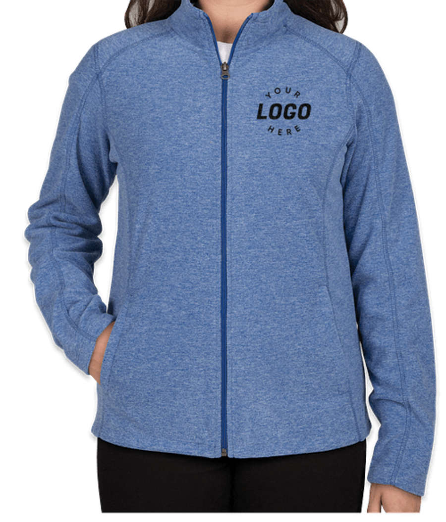 Port Authority Women's Heather Microfleece Full Zip Jacket in Light Royal Heather