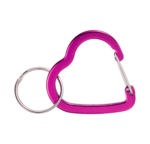 Heart Carabiner Keychain in Pink