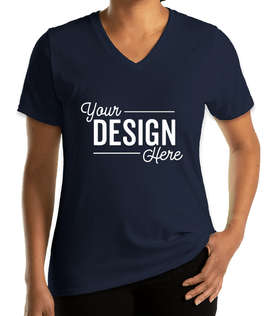 Port & Company Women's Core Cotton V-Neck T-shirt - Color: Navy