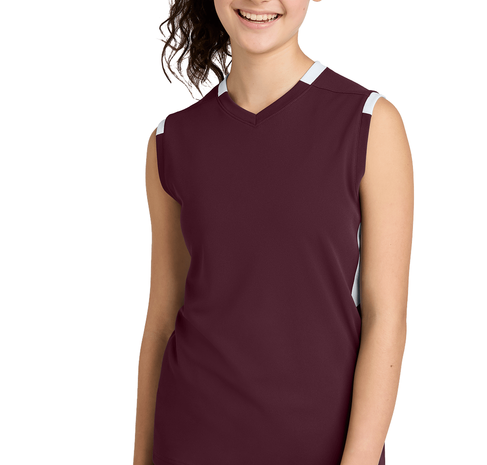 Sport-Tek Youth Club Recycled Sleeveless V-Neck Performance Jersey-default