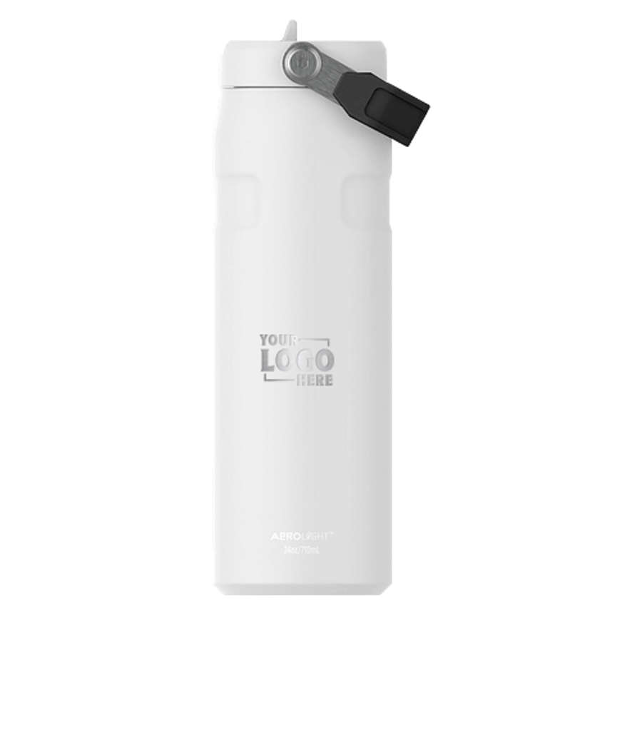 Stanley Laser Engraved 24 oz. IceFlow Aerolight Flip Straw Water Bottle in Chalk