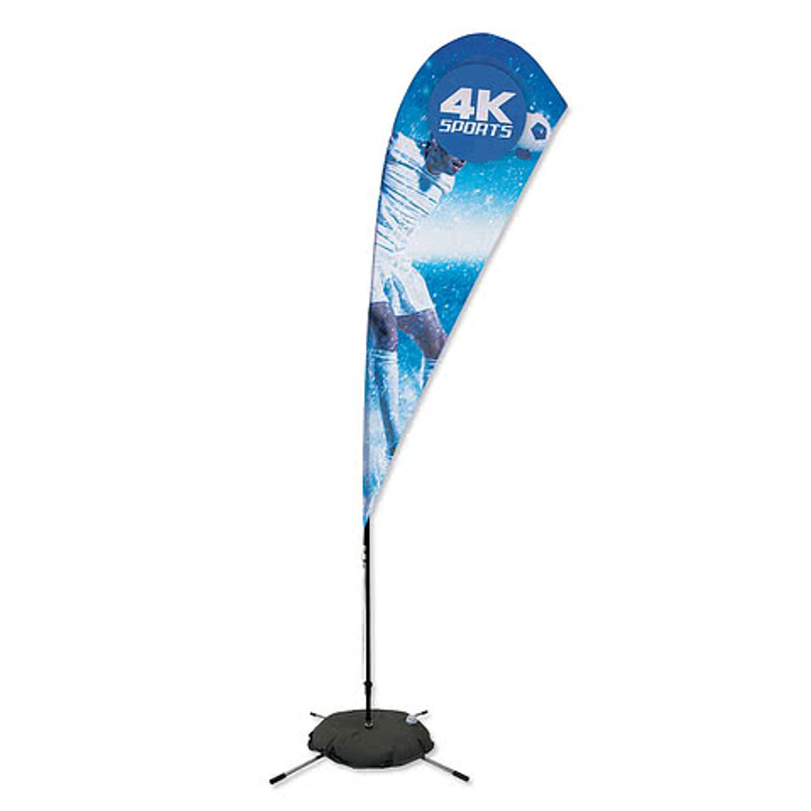 Full Color 8’ Streamline Teardrop Flag with Cross Base in Red