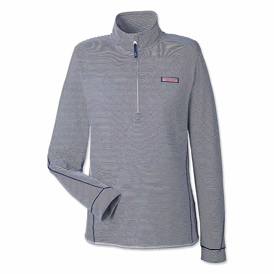 Vineyard Vines Women's Microstripe Sankaty Half Zip Pullover - Printed