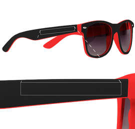 Two-Tone Malibu Sunglasses - Color: Red / Black