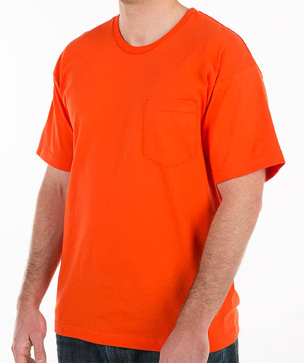 Bayside USA-Made 100% Cotton Pocket T-shirt