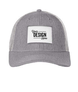 Ahead Brant Snapback Trucker Hat with White Rectangle Patch - Color: Carbon Linen / White