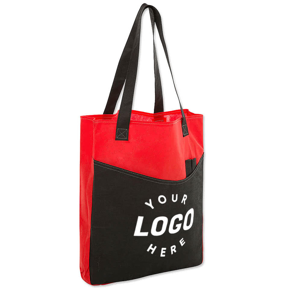 Promotional Non-Woven Pocket Convention Tote Bag