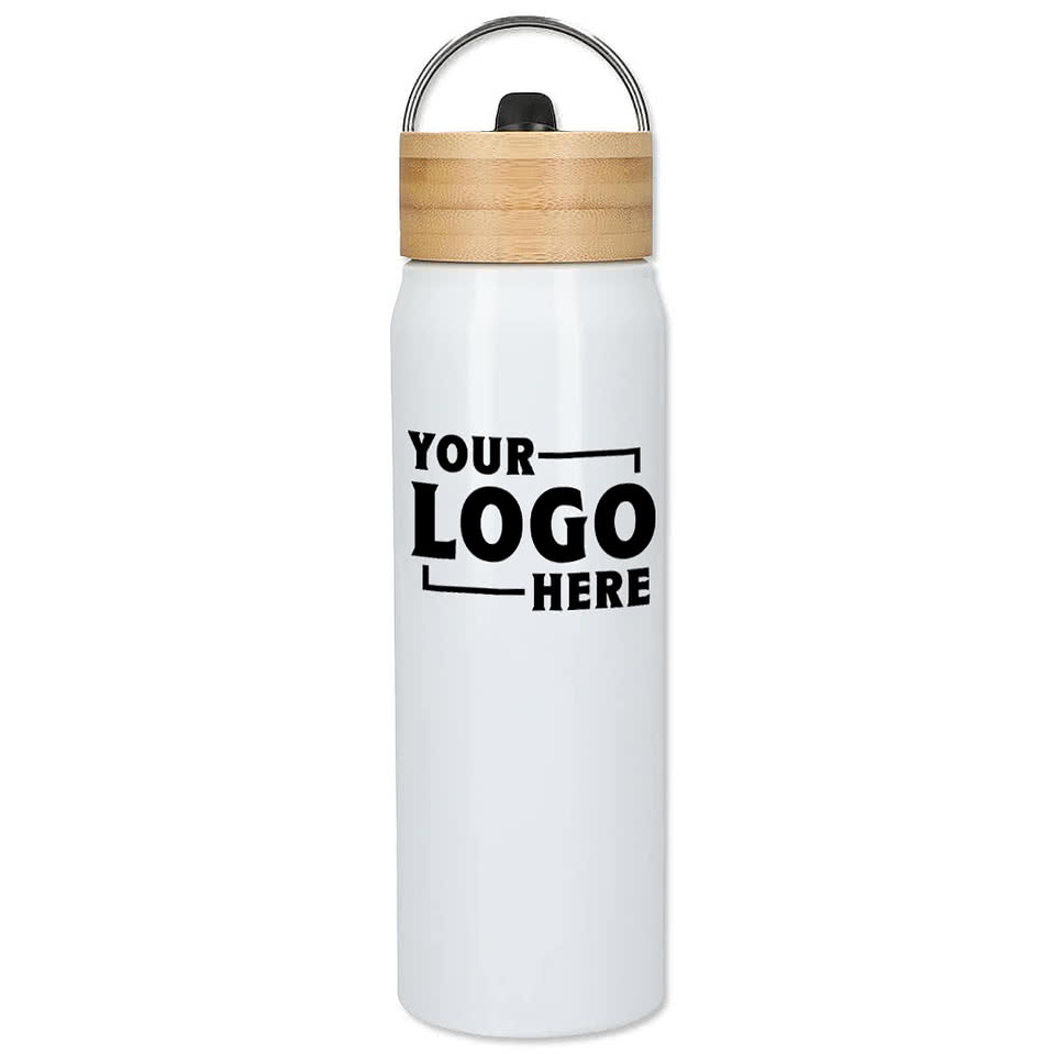 26 oz. Billy Recycled Aluminum Water Bottle With Bamboo Lid