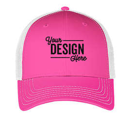 Otto Cap Low Profile Two-Tone Trucker Hat - Color: Hot Pink / Hot Pink / White