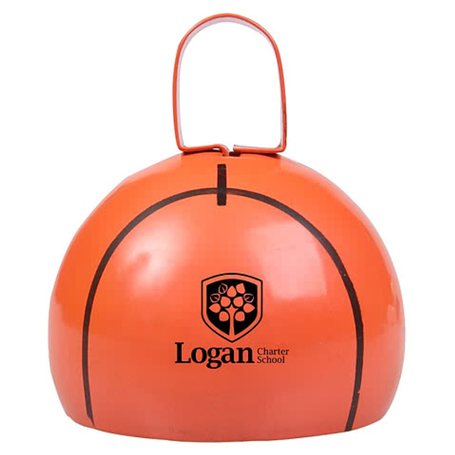 Round Basketball Cow Bell in ORANGE