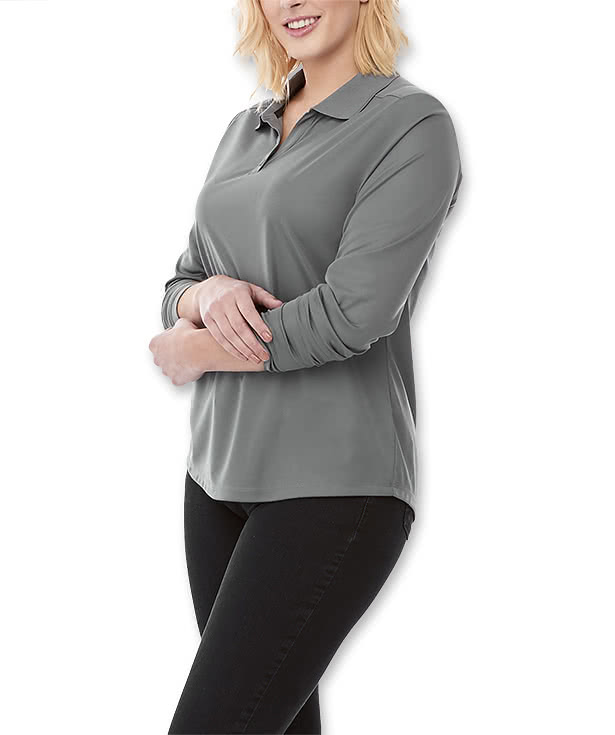 Elevate Women's Mori Snag Resistant Long Sleeve Performance Polo