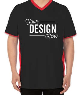 Augusta Cutter+ UPF 50 V-Neck Jersey - Color: Black / Red