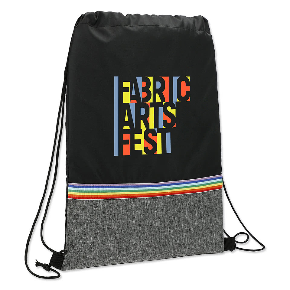 Rainbow Recycled Drawstring Bag