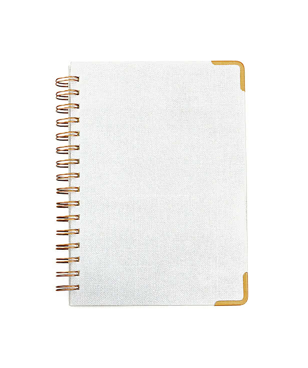 Full Color Woven Paper Hard Cover Notebook with Metal Accents